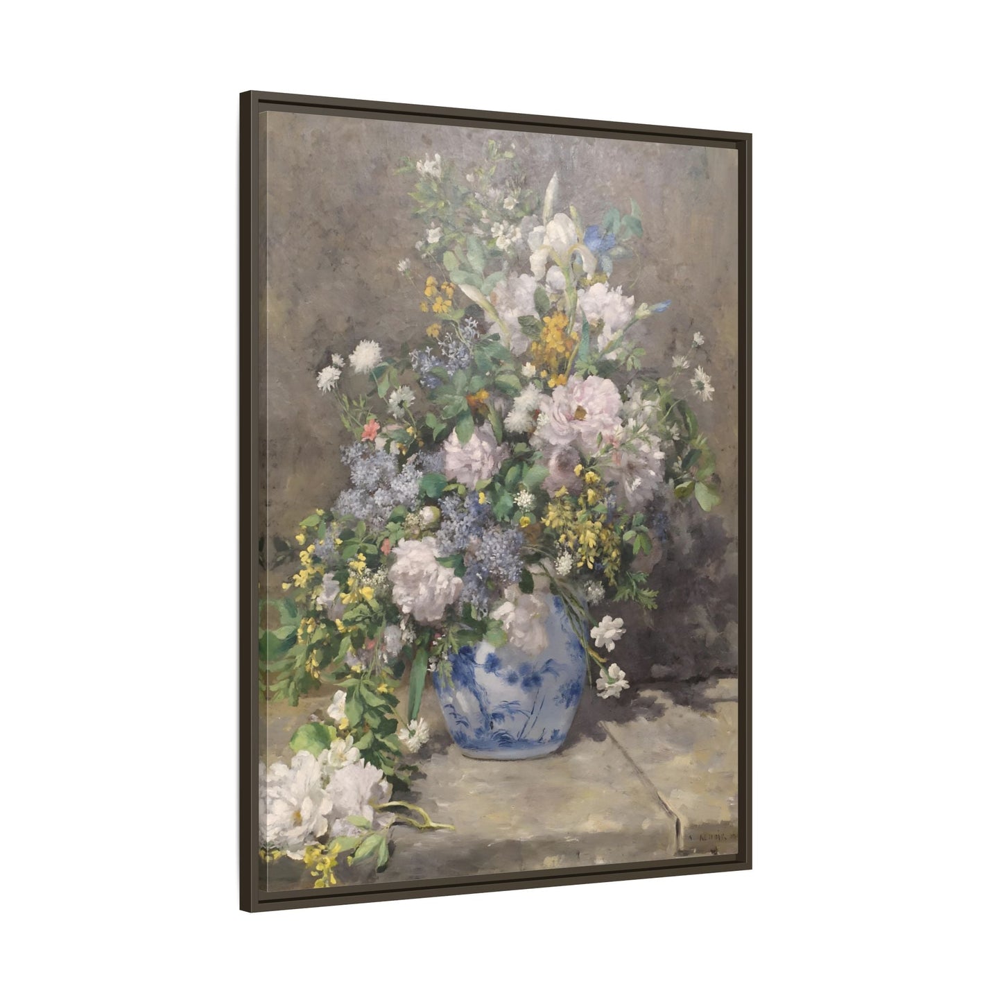 Spring Bouquet Renoir Canvas Print - Flowers Wall Art Prints in Exclusive Frame - YesArtYes