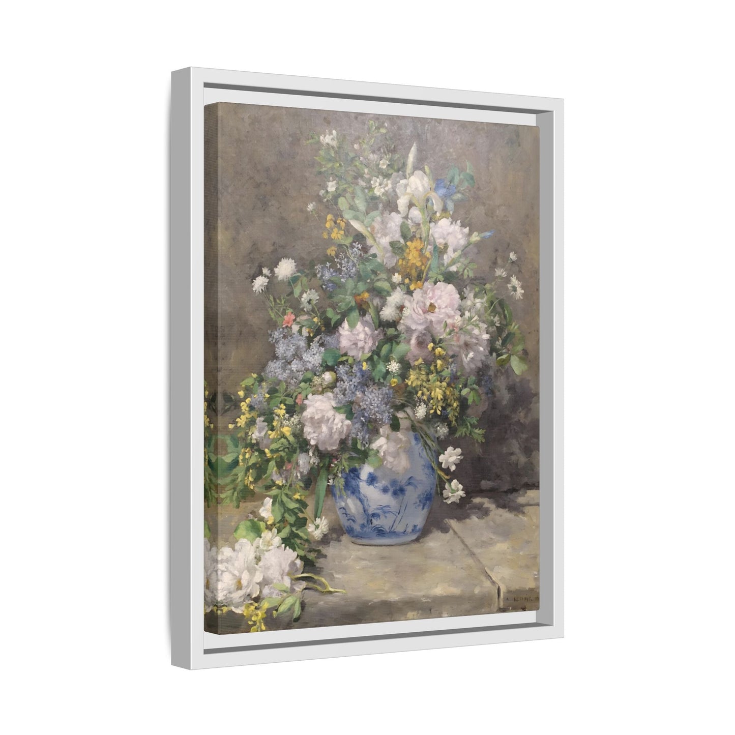Spring Bouquet Renoir Canvas Print - Flowers Wall Art Prints in Exclusive Frame - YesArtYes