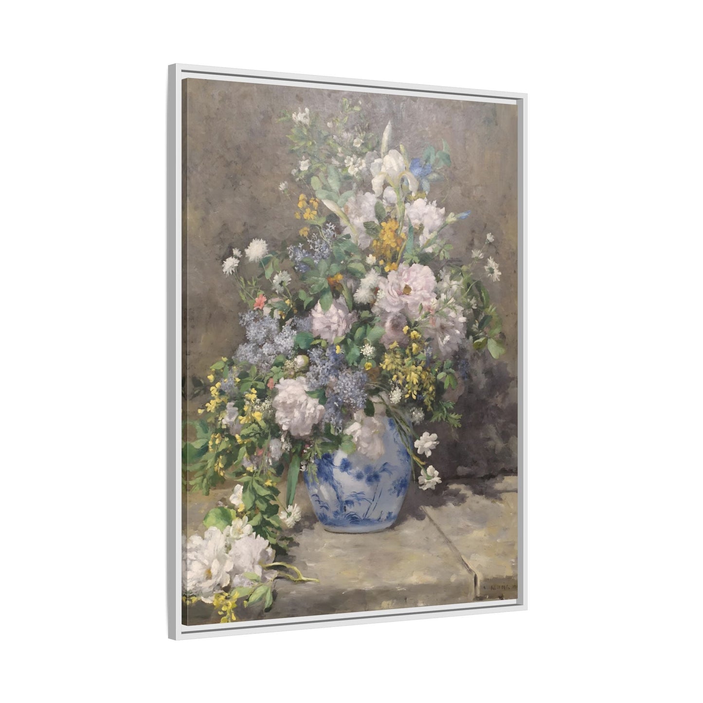 Spring Bouquet Renoir Canvas Print - Flowers Wall Art Prints in Exclusive Frame - YesArtYes