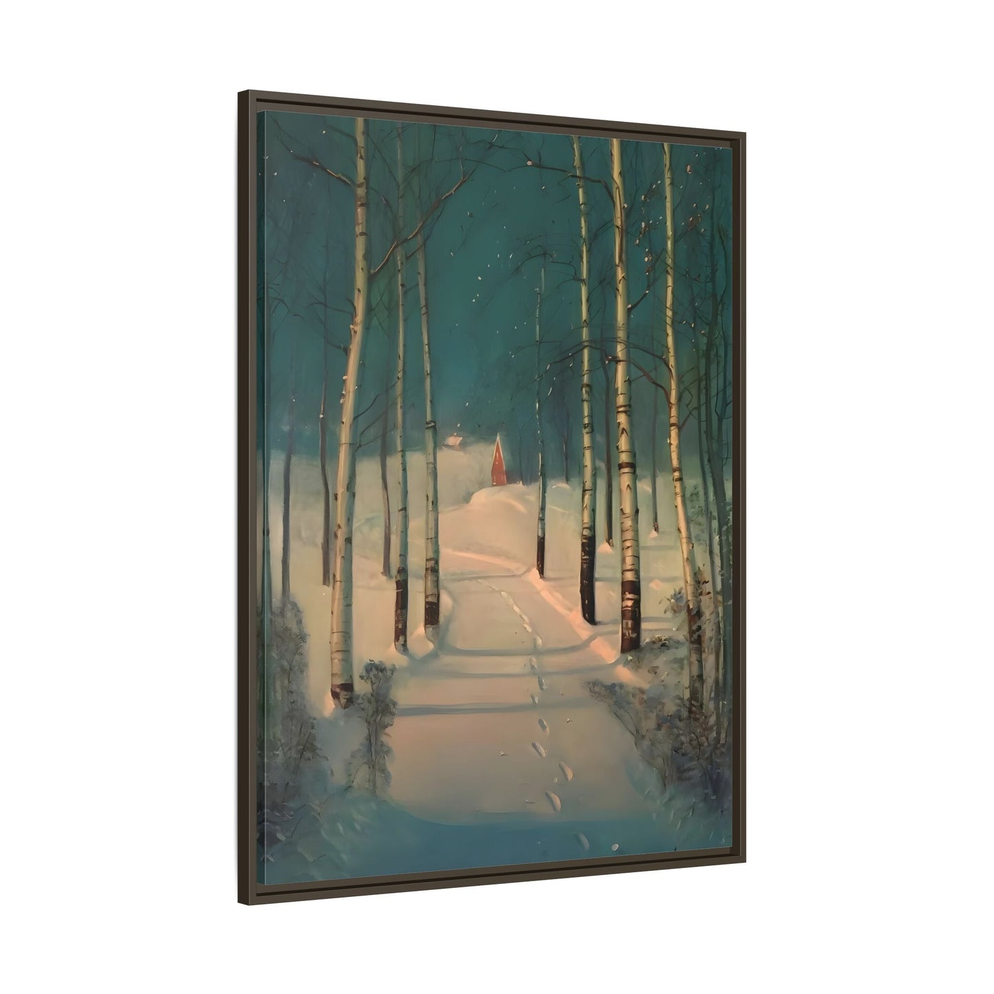 Svend Rasmussen Return to Home Canvas Print - Snow Trees Wall Art in exclusive Frame - YesArtYes