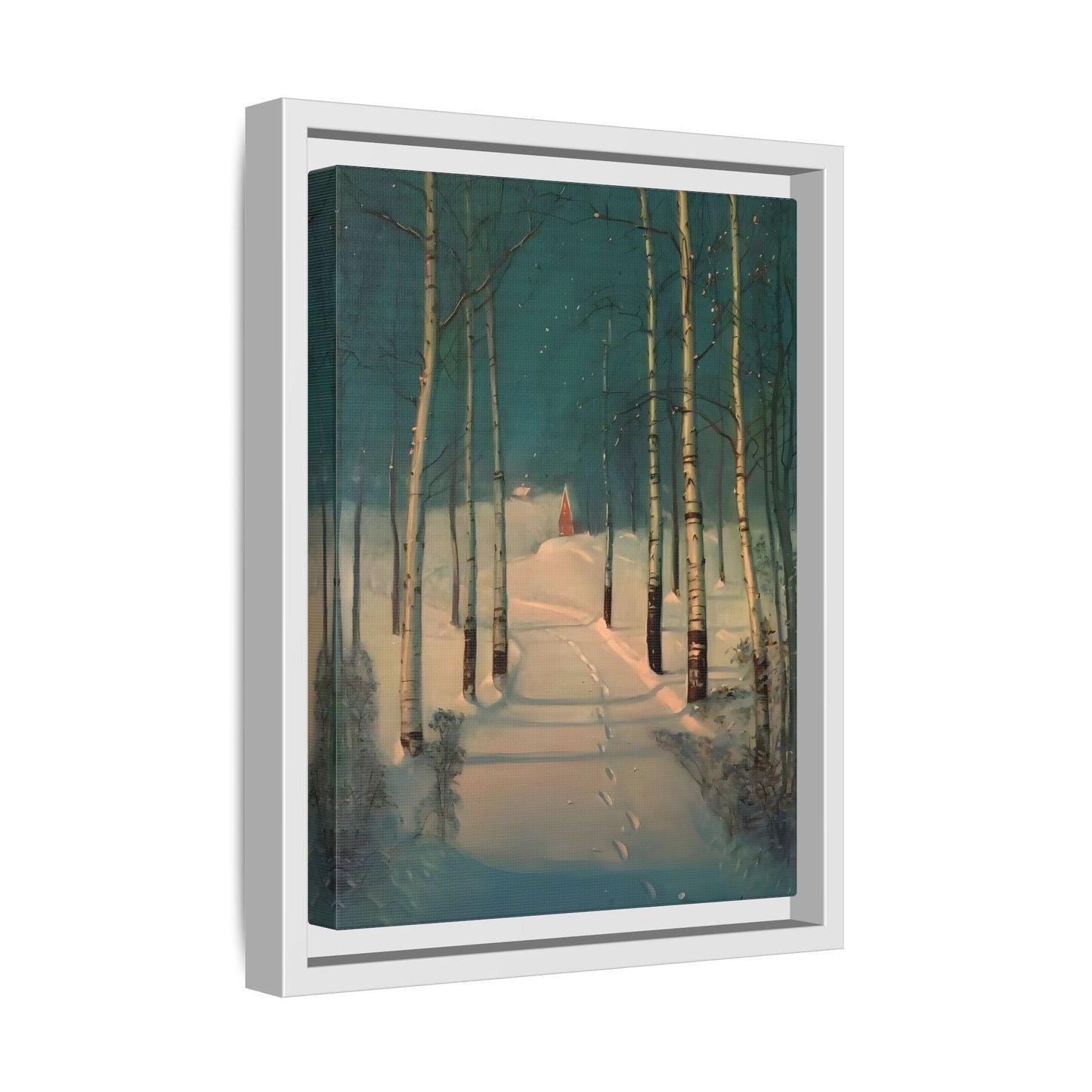 Svend Rasmussen Return to Home Canvas Print - Snow Trees Wall Art in exclusive Frame - YesArtYes