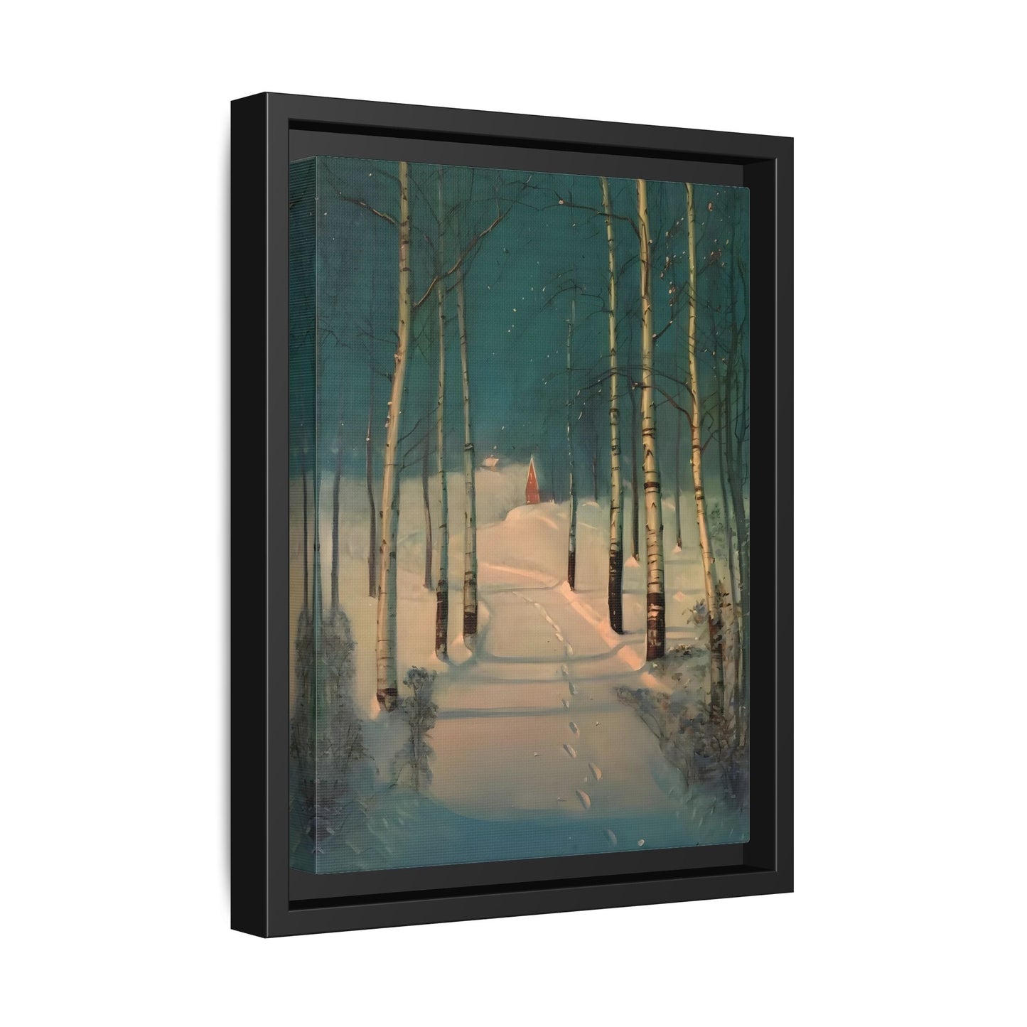 Svend Rasmussen Return to Home Canvas Print - Snow Trees Wall Art in exclusive Frame - YesArtYes
