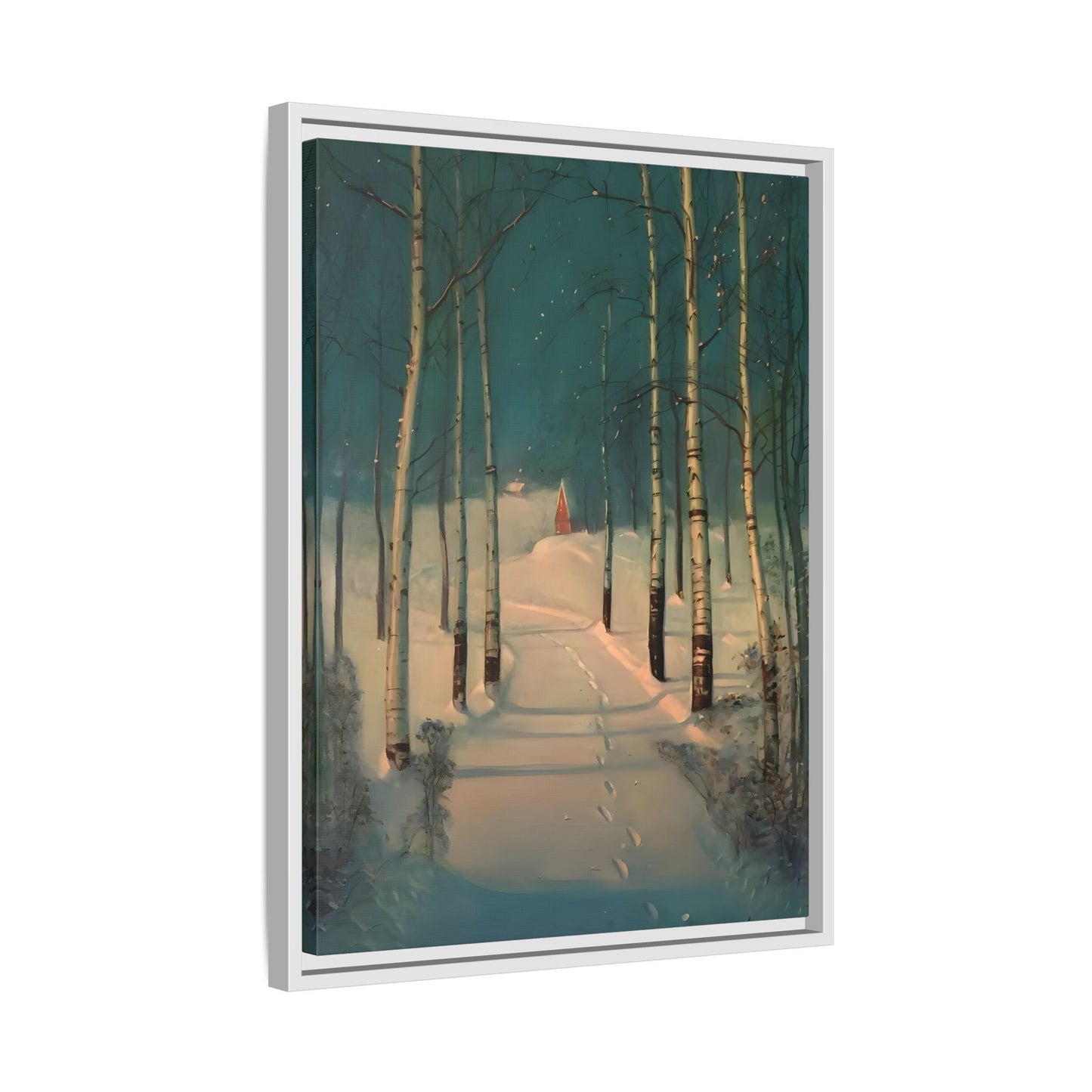 Svend Rasmussen Return to Home Canvas Print - Snow Trees Wall Art in exclusive Frame - YesArtYes