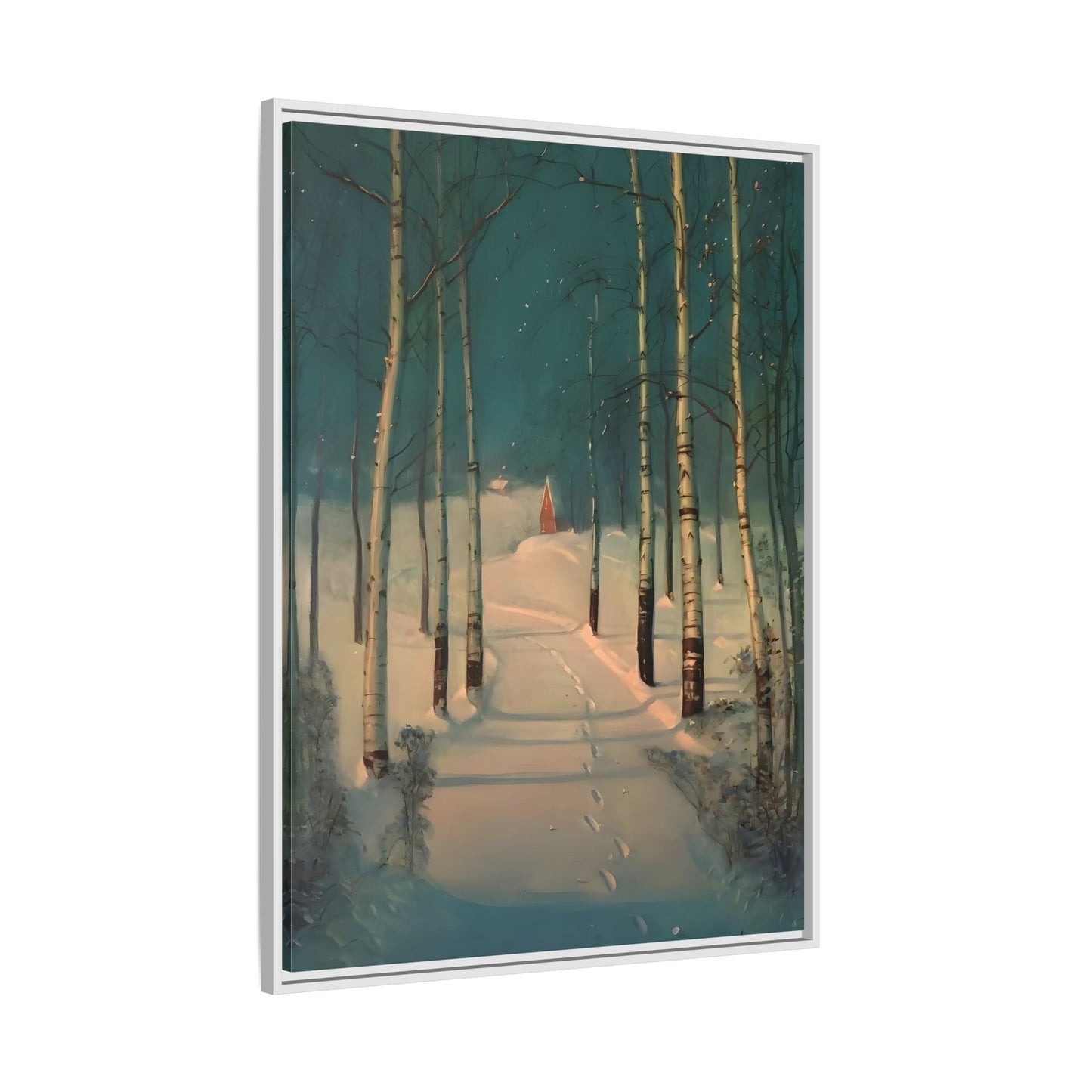 Svend Rasmussen Return to Home Canvas Print - Snow Trees Wall Art in exclusive Frame - YesArtYes