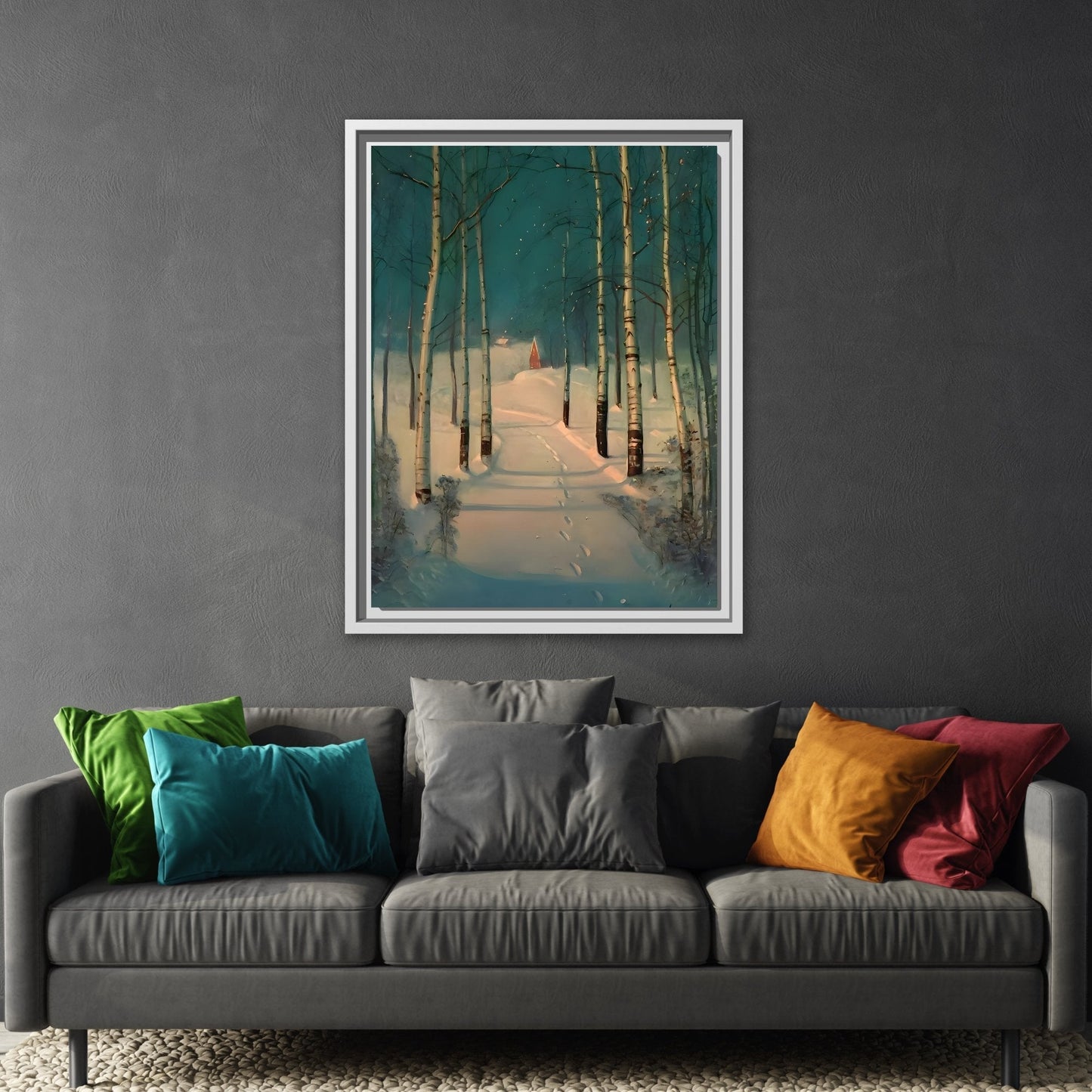 Svend Rasmussen Return to Home Canvas Print - Snow Trees Wall Art in exclusive Frame - YesArtYes