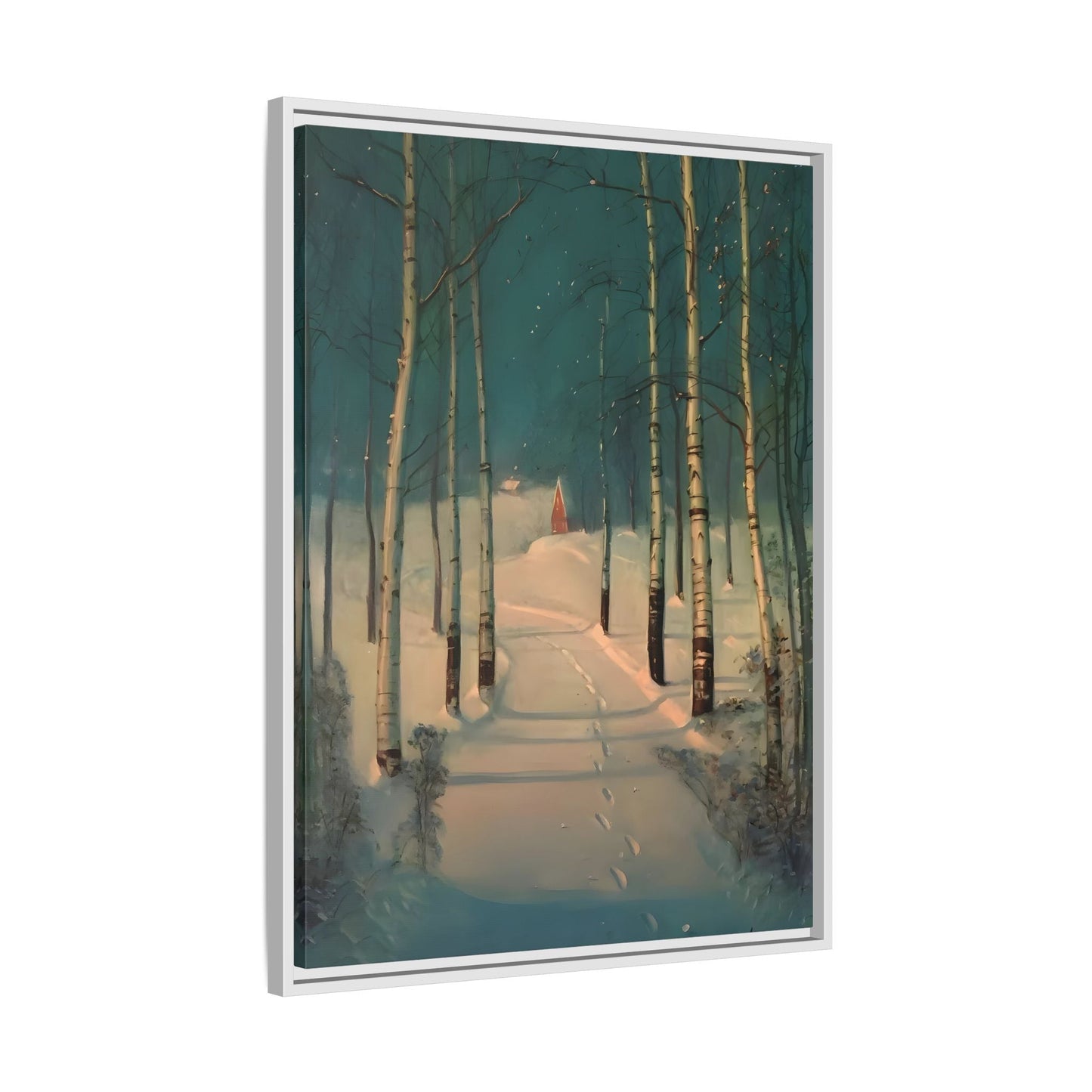 Svend Rasmussen Return to Home Canvas Print - Snow Trees Wall Art in exclusive Frame - YesArtYes