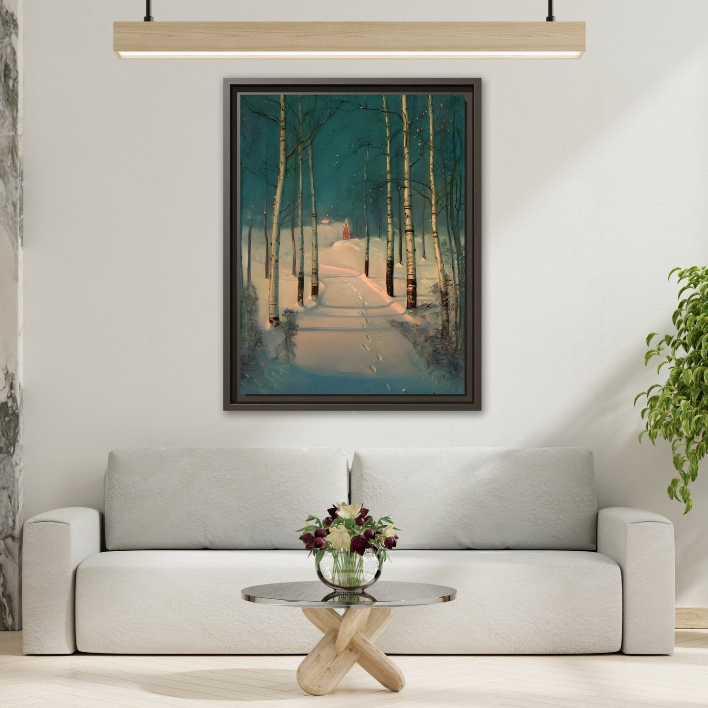 Svend Rasmussen Return to Home Canvas Print - Snow Trees Wall Art in exclusive Frame - YesArtYes