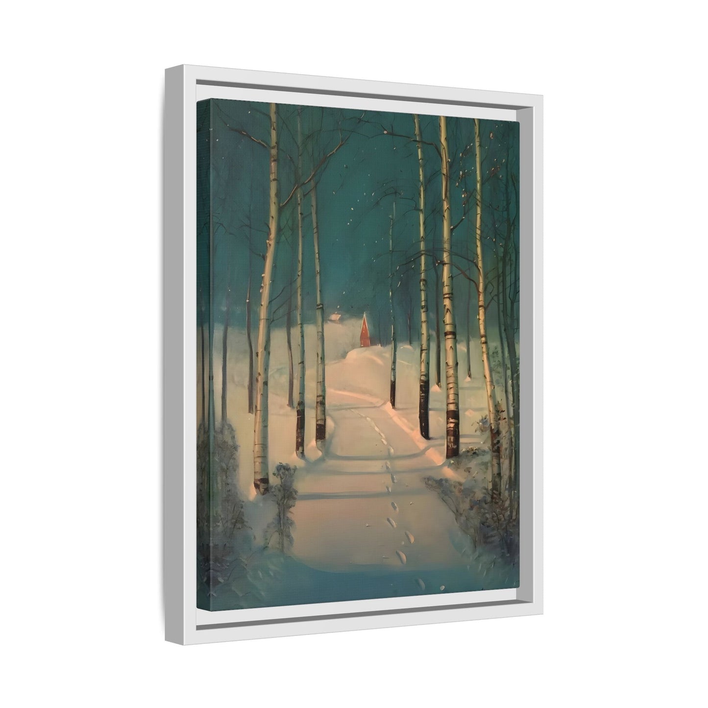Svend Rasmussen Return to Home Canvas Print - Snow Trees Wall Art in exclusive Frame - YesArtYes