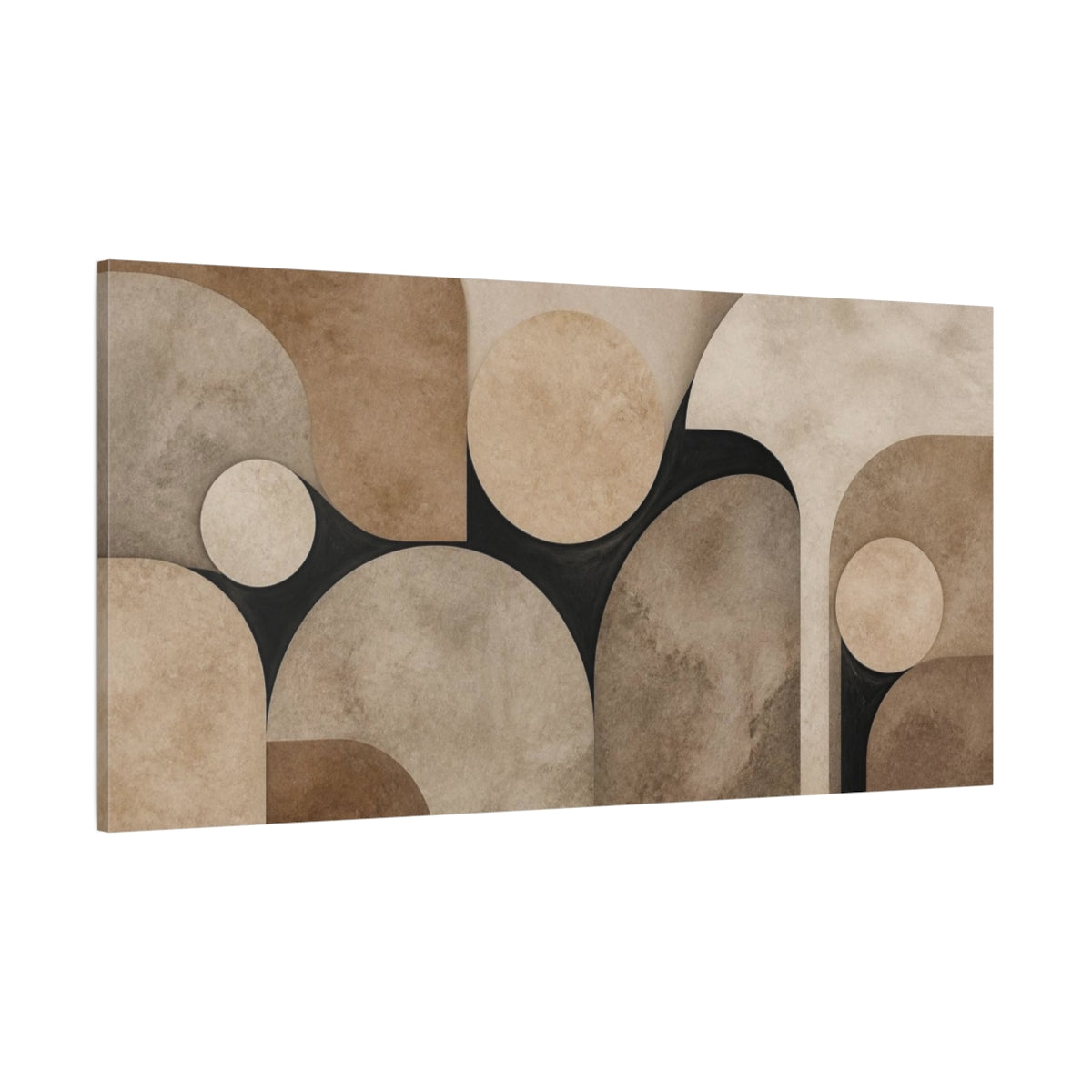 Side Mockup 2. Textured Arch Circles shown as canvas print