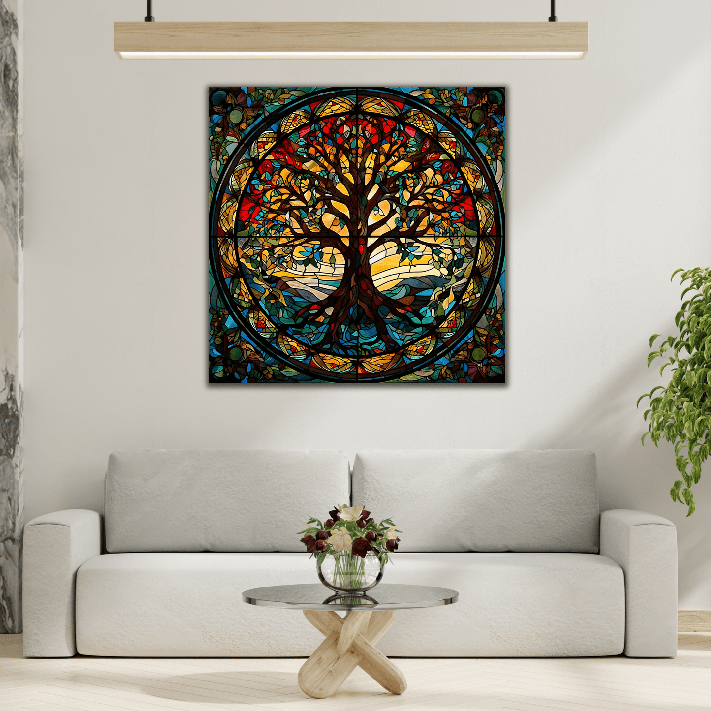Tree of Life Mandala Yggdrasil Wall Art Canvas Print, Norse Mythology Celtic - YesArtYes