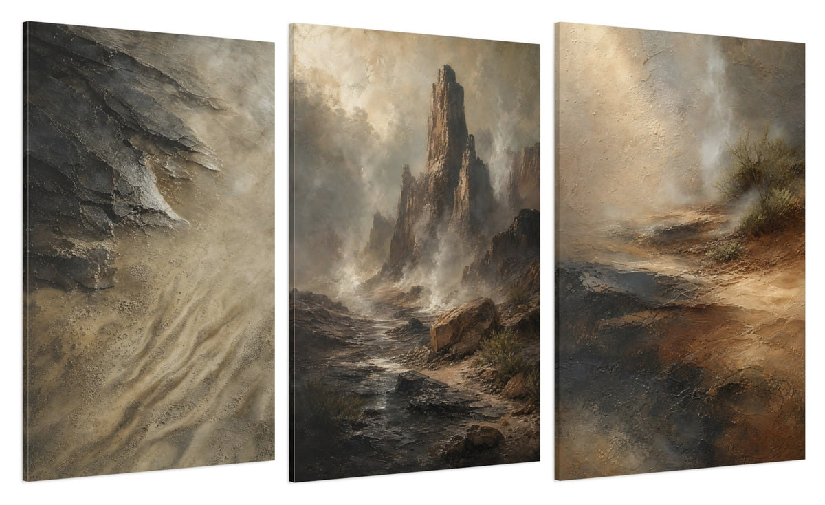 Canvas set of three, side view - 32x48 Inch
