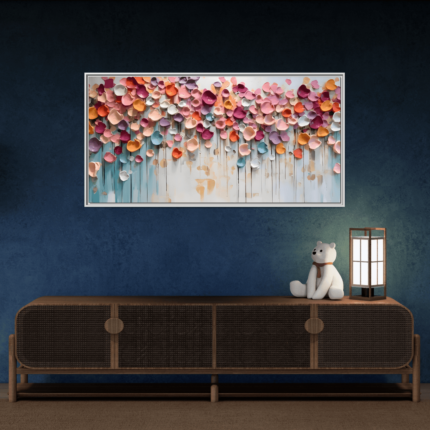 Vibrant Floral Canvas Wall Art - Extra Large Framed Home Decor - YesArtYes