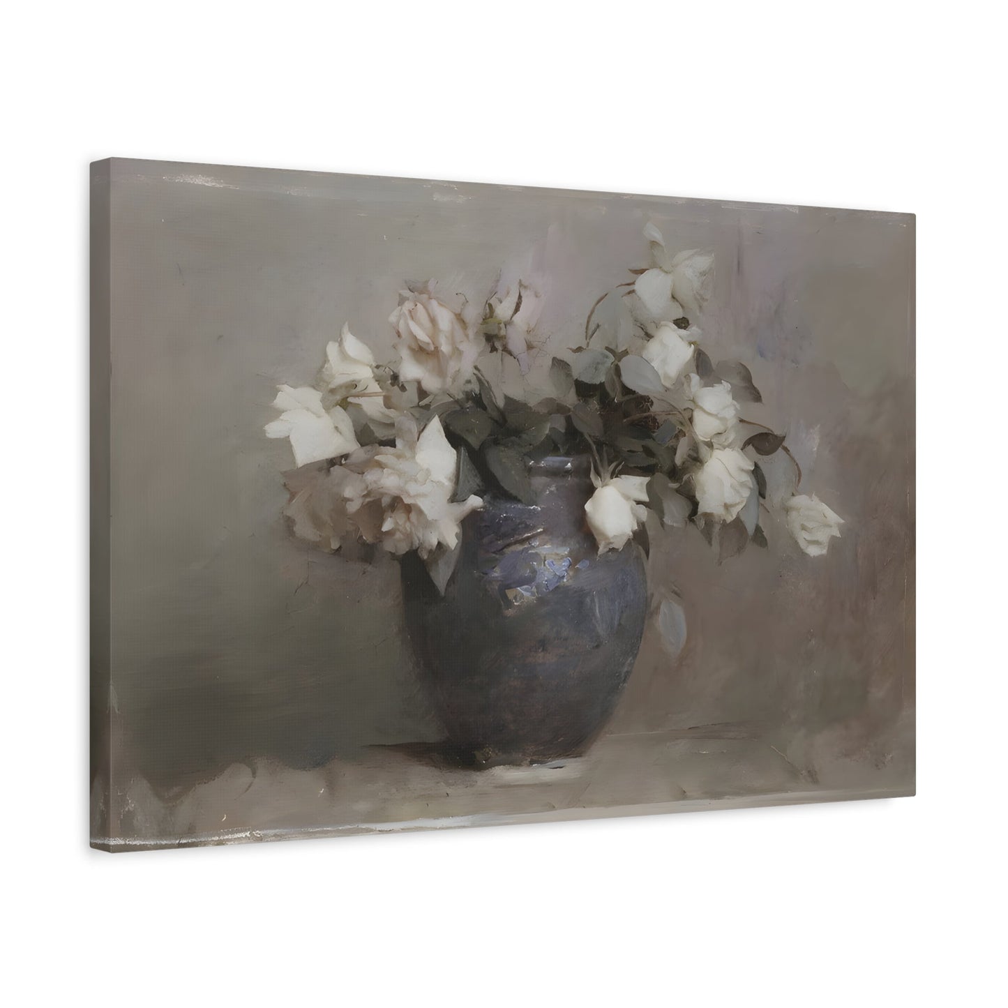 Vintage Botanical Wall Art Flower in Vase Canvas Painting Farmhouse Wall Art - YesArtYes