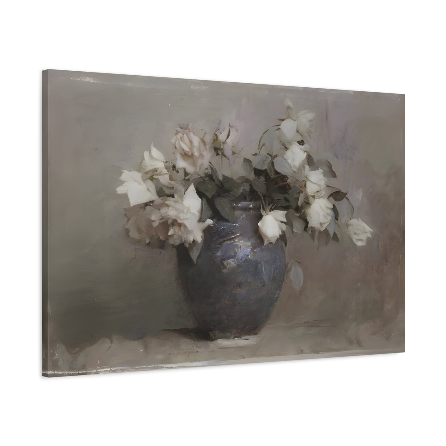Vintage Botanical Wall Art Flower in Vase Canvas Painting Farmhouse Wall Art - YesArtYes