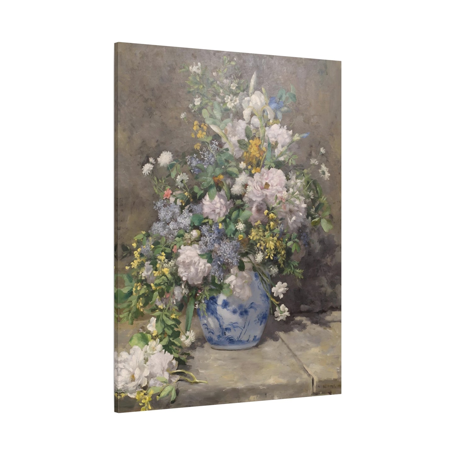 Vintage Floral Canvas Spring Bouquet Renoir Print Home Decor - YesArtYes