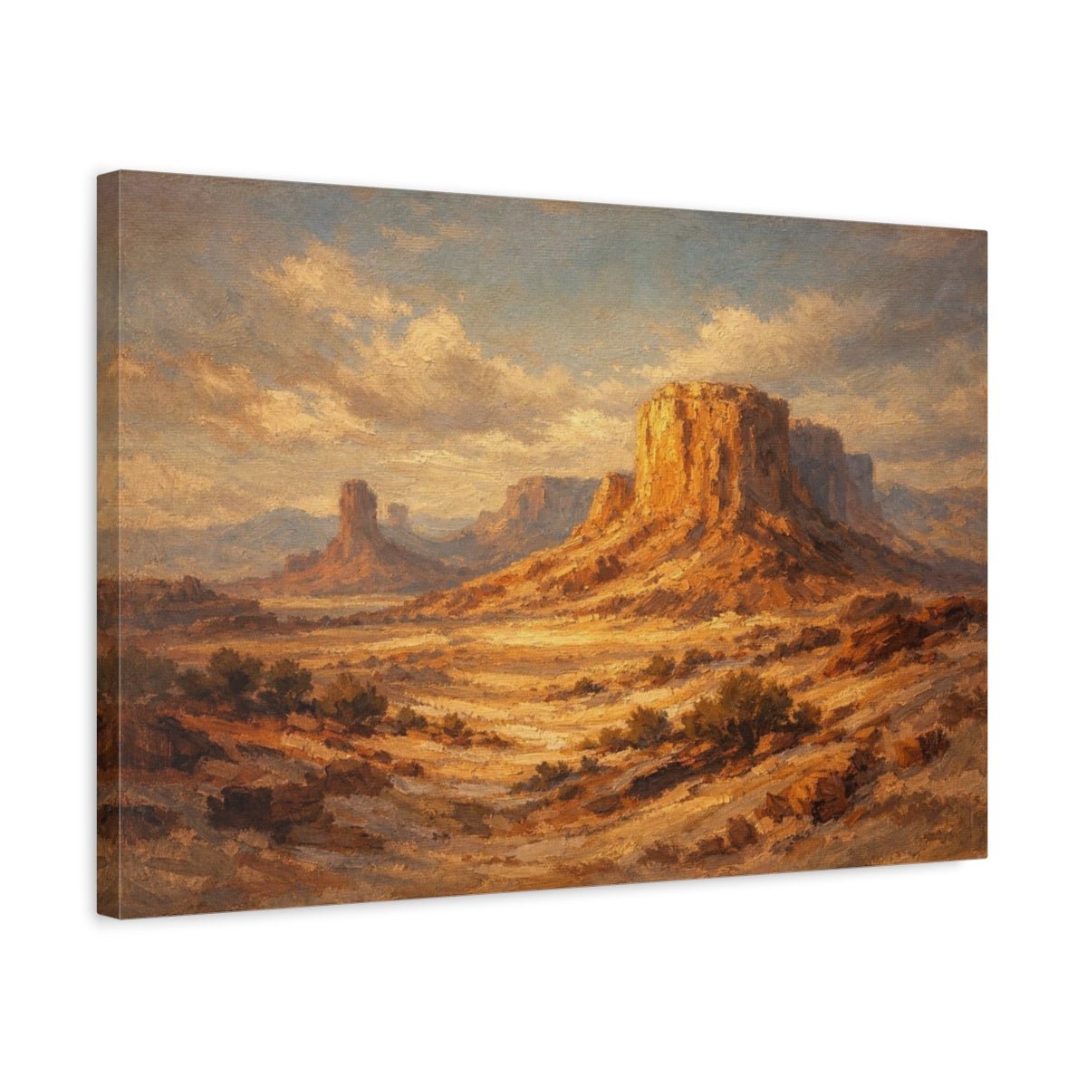 Vintage Landscape Desert Nature - Canvas Wall Art Print - YesArtYes
