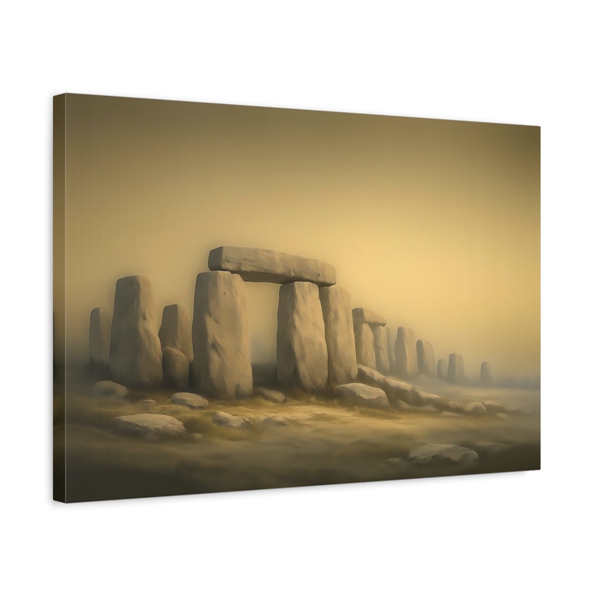 Vintage Stonehenge Golden - Canvas Wall Art Print - YesArtYes