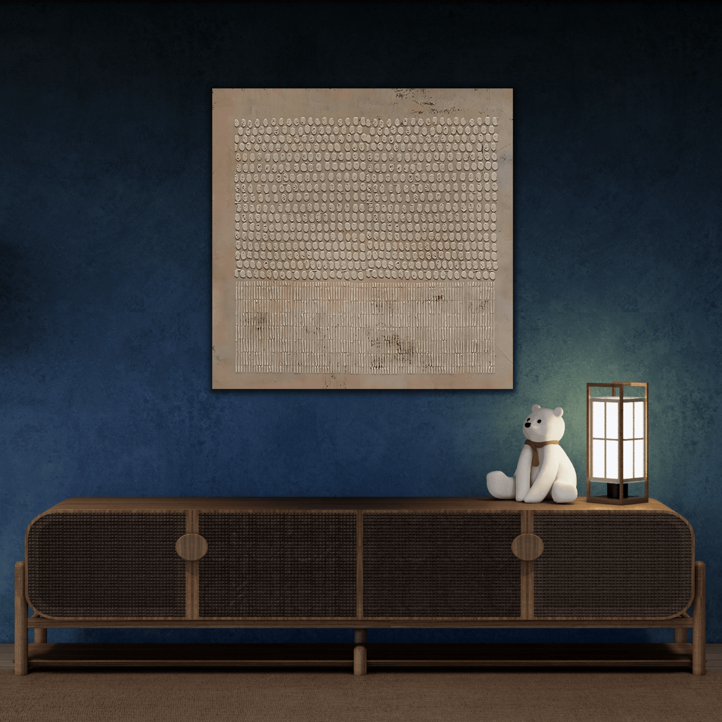 Wabi - Sabi Minimalist Brown Canvas Print - Abstract Brown Bohemian Wall Art - YesArtYes