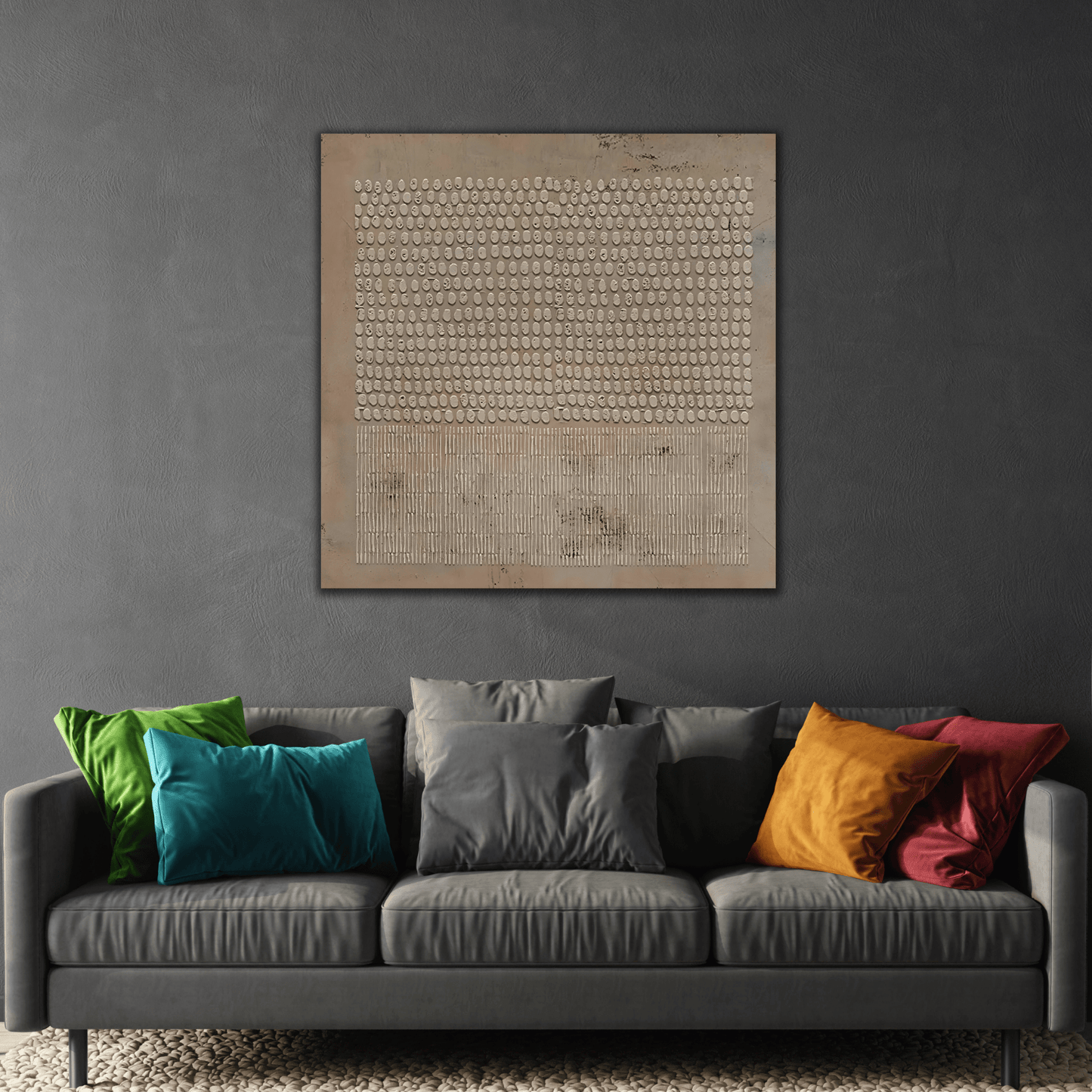 Wabi - Sabi Minimalist Brown Canvas Print - Abstract Brown Bohemian Wall Art - YesArtYes