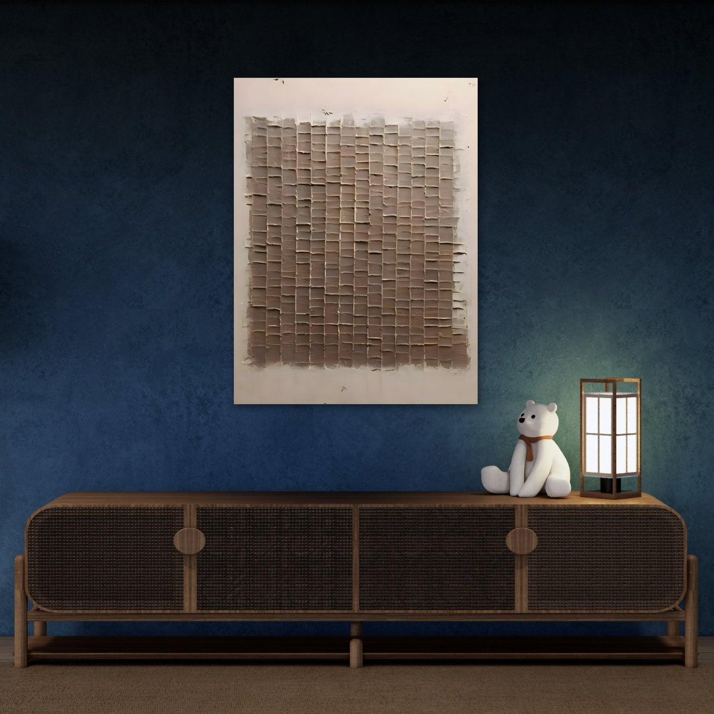 Wabi - Sabi Minimalist Canvas Print - Brown abstract 3d texture Earth Tone Wall Art - YesArtYes