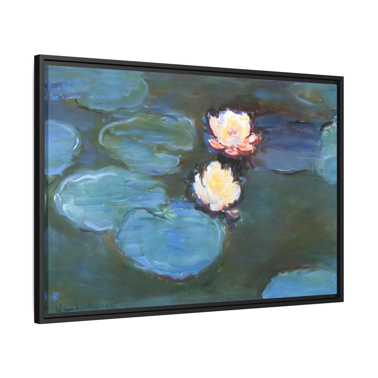 Water Lilies Monet Canvas Print - Large Framed Floral Wall Art - YesArtYes