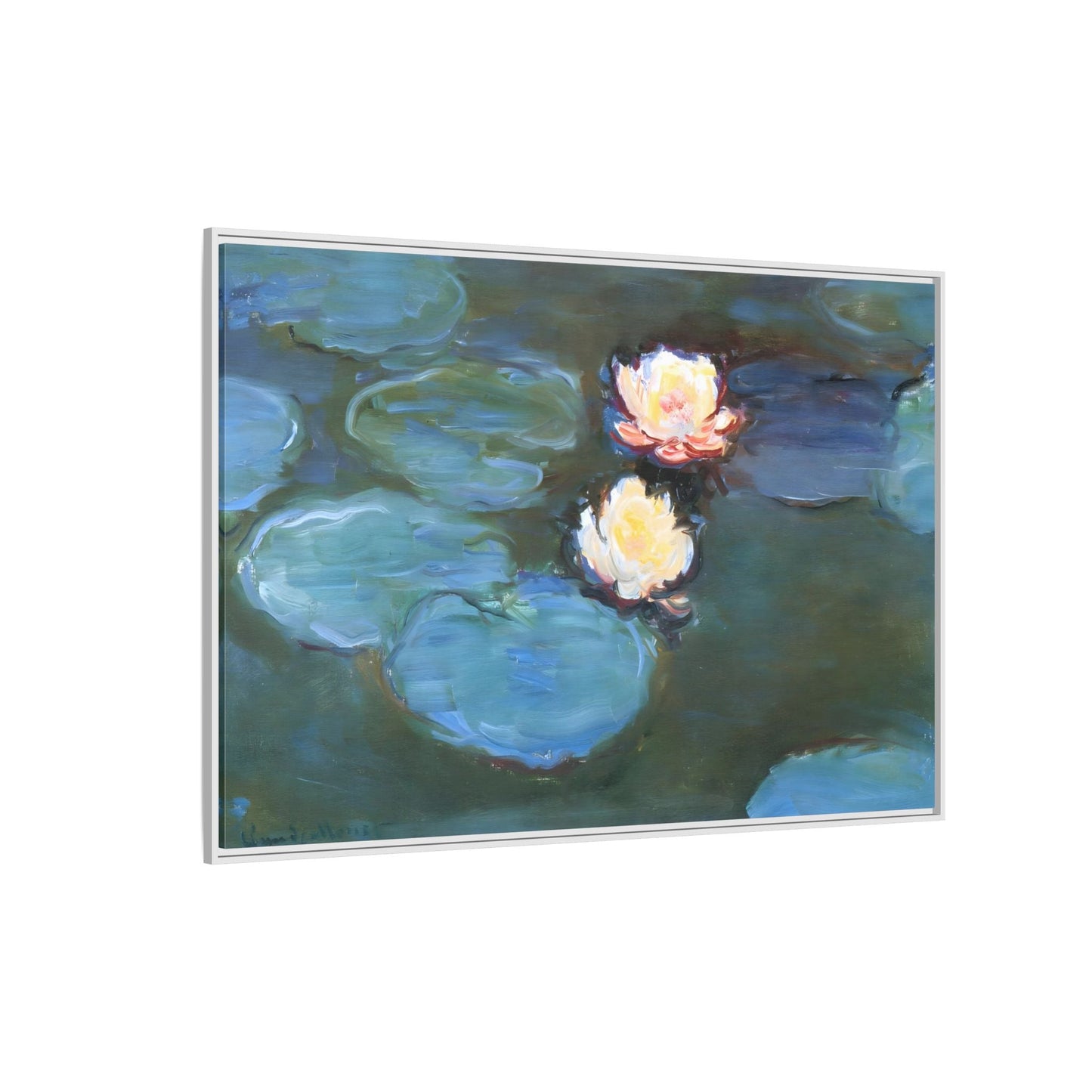Water Lilies Monet Canvas Print - Large Framed Floral Wall Art - YesArtYes
