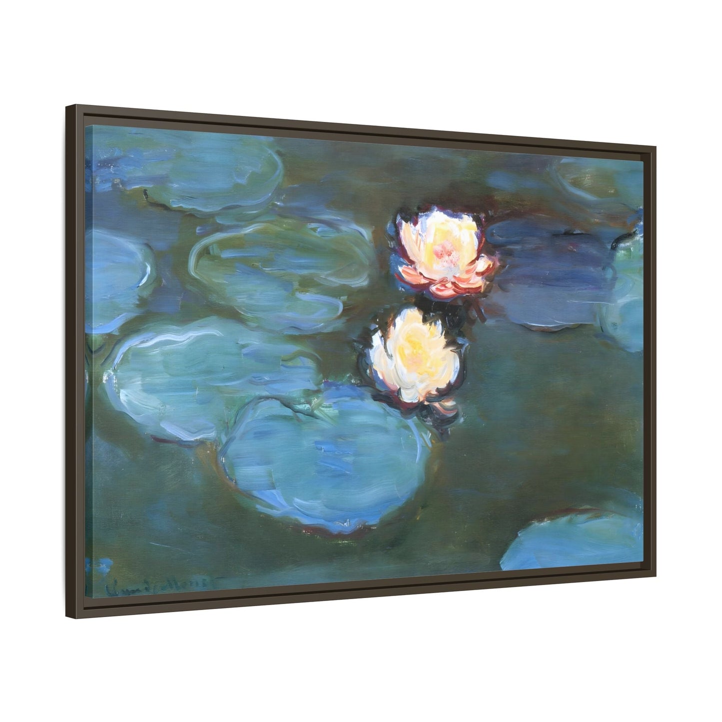 Water Lilies Monet Canvas Print - Large Framed Floral Wall Art - YesArtYes