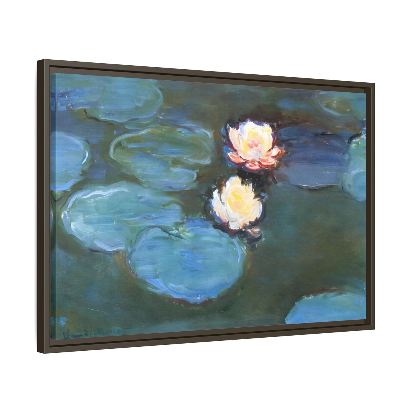 Water Lilies Monet Canvas Print - Large Framed Floral Wall Art - YesArtYes