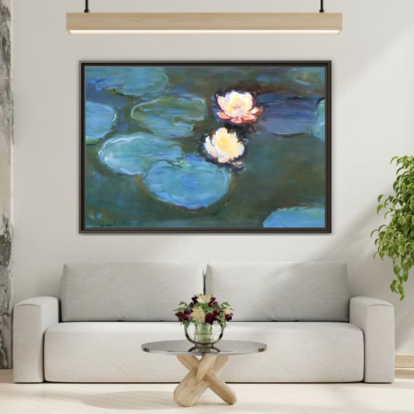 Water Lilies Monet Canvas Print - Large Framed Floral Wall Art - YesArtYes