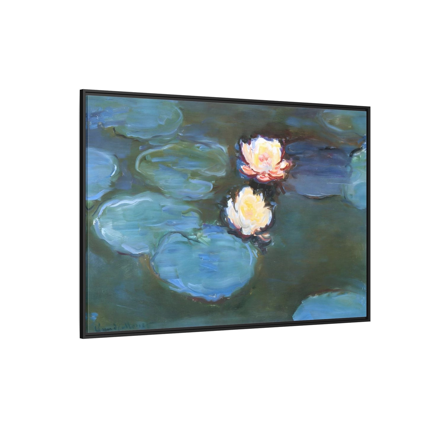 Water Lilies Monet Canvas Print - Large Framed Floral Wall Art - YesArtYes