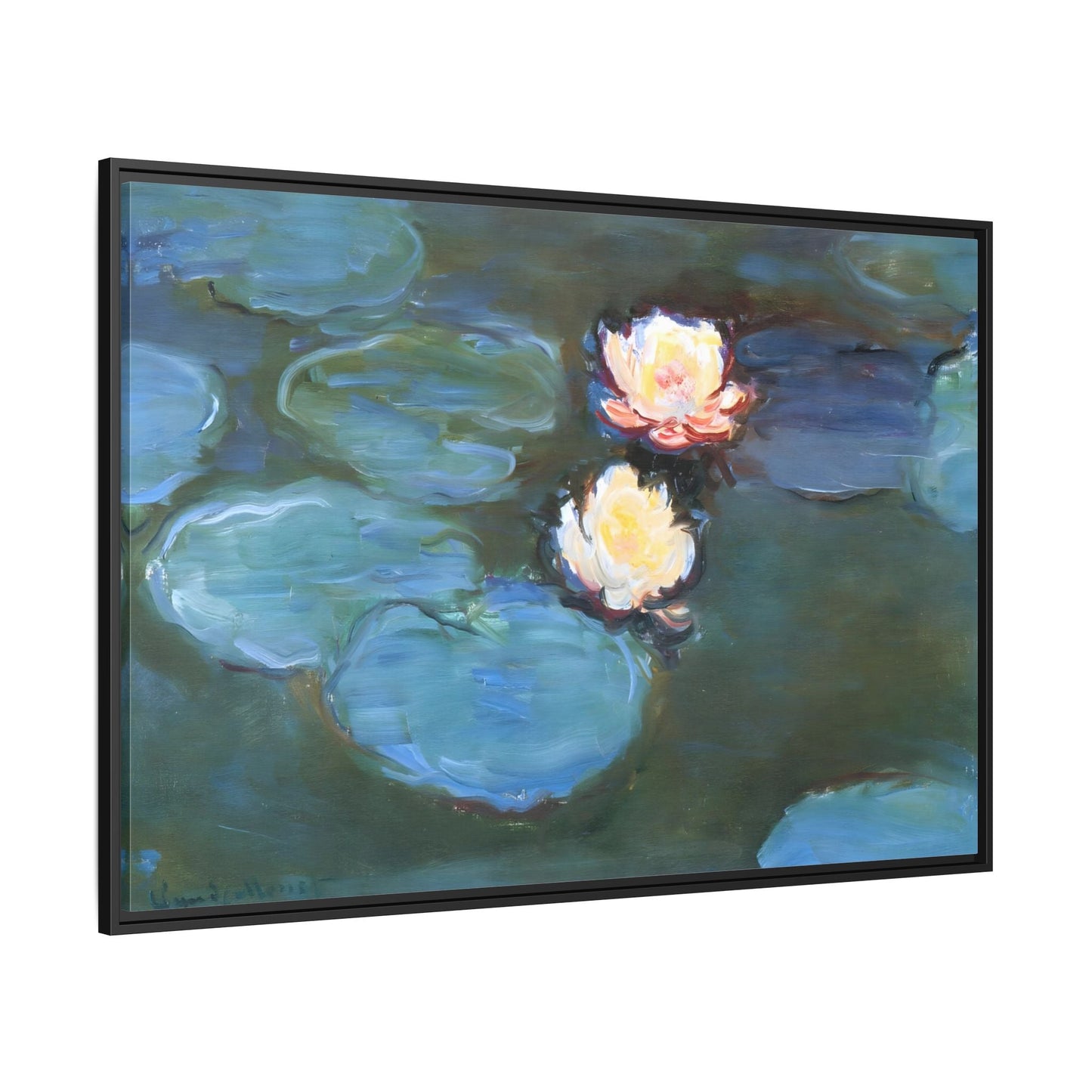 Water Lilies Monet Canvas Print - Large Framed Floral Wall Art - YesArtYes