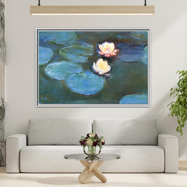 Water Lilies Monet Canvas Print - Large Framed Floral Wall Art - YesArtYes