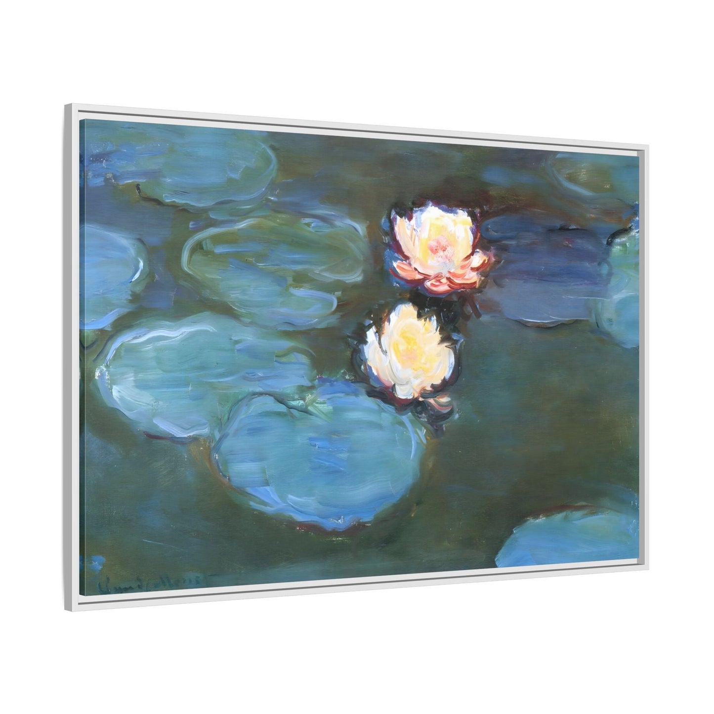 Water Lilies Monet Canvas Print - Large Framed Floral Wall Art - YesArtYes