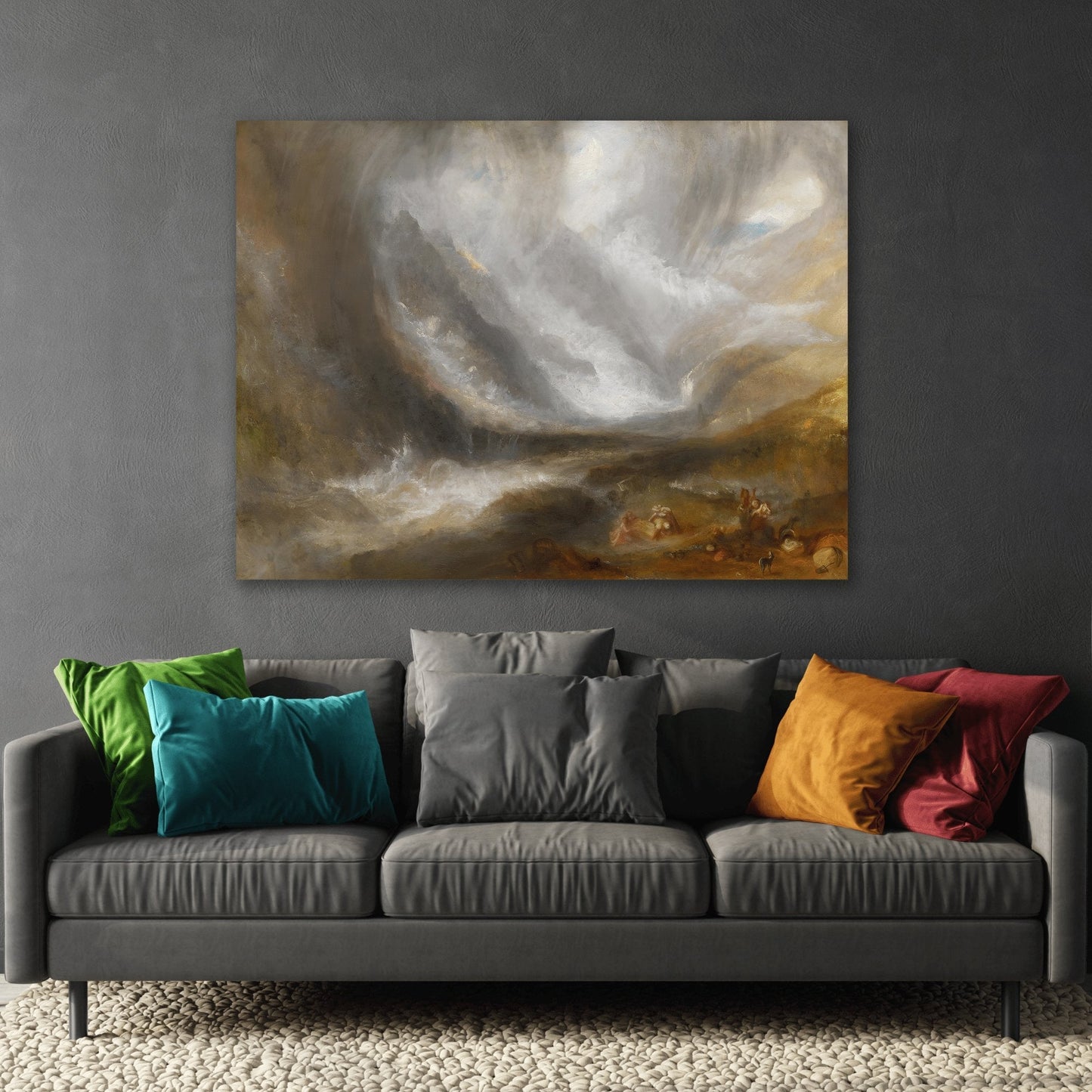 Watercolor Canvas Wall Art Print - William Turner Valley of Aosta Snowstorm - YesArtYes