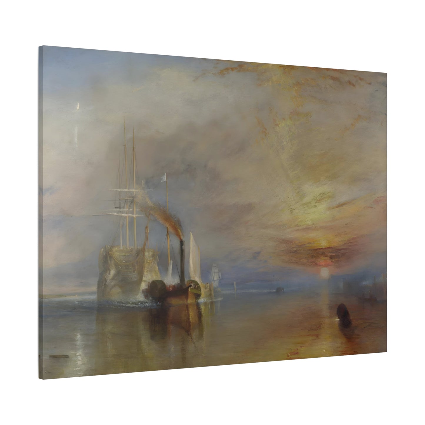 Watercolor Landscape Canvas Print - Turner Fighting Temeraire Wall Art - YesArtYes