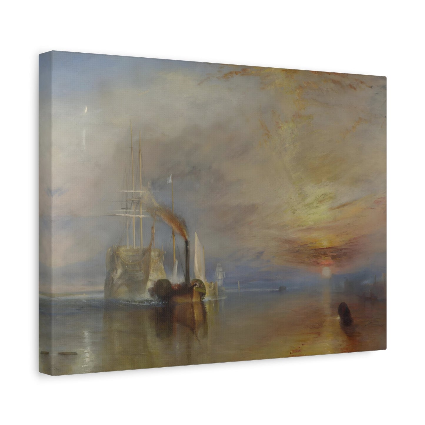 Watercolor Landscape Canvas Print - Turner Fighting Temeraire Wall Art - YesArtYes