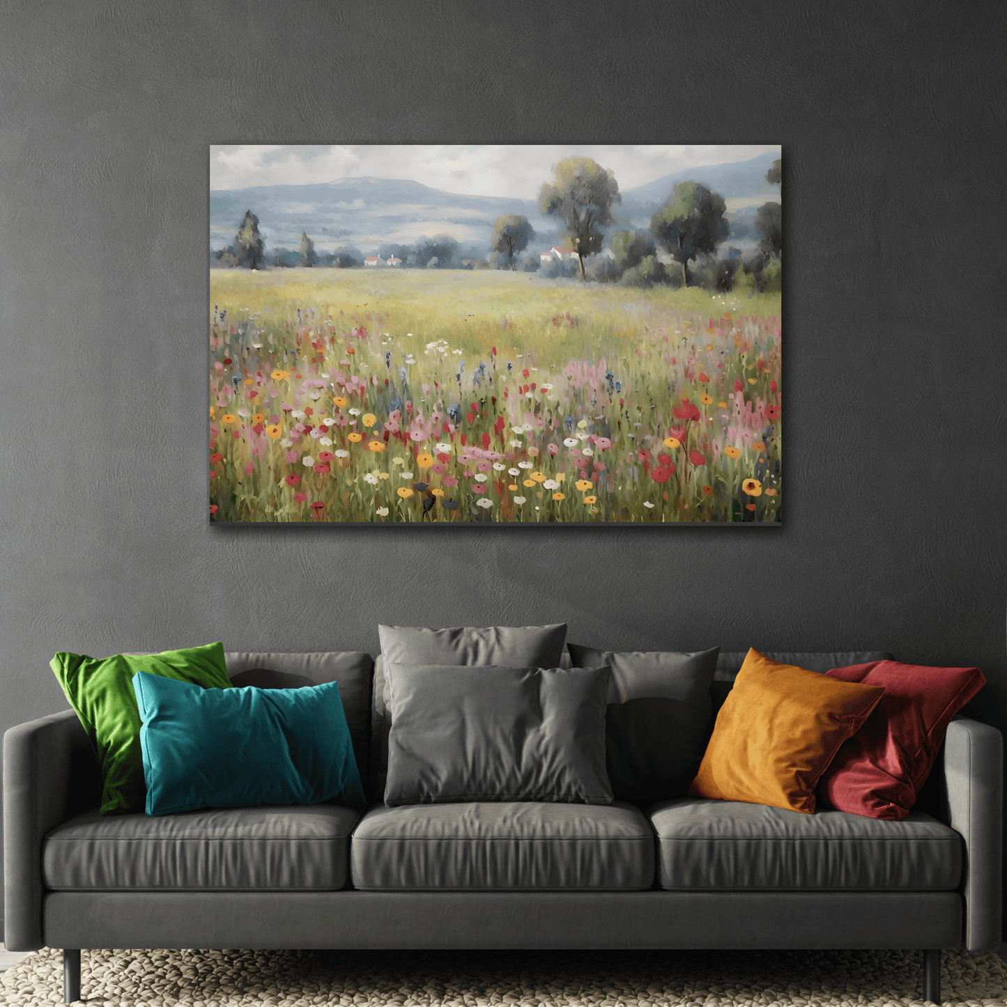 Wildflower Field Canvas Prints, Nature Flowers Gallery Wall Art - YesArtYes