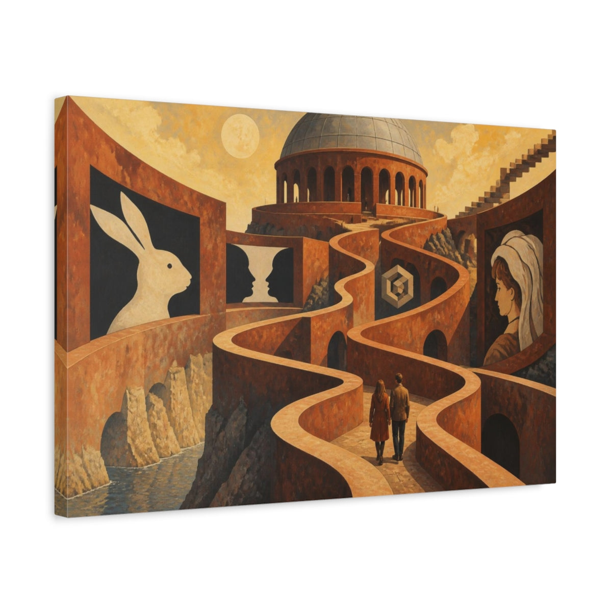 Side Mockup 3. Winding Path Of Illusion shown as canvas print