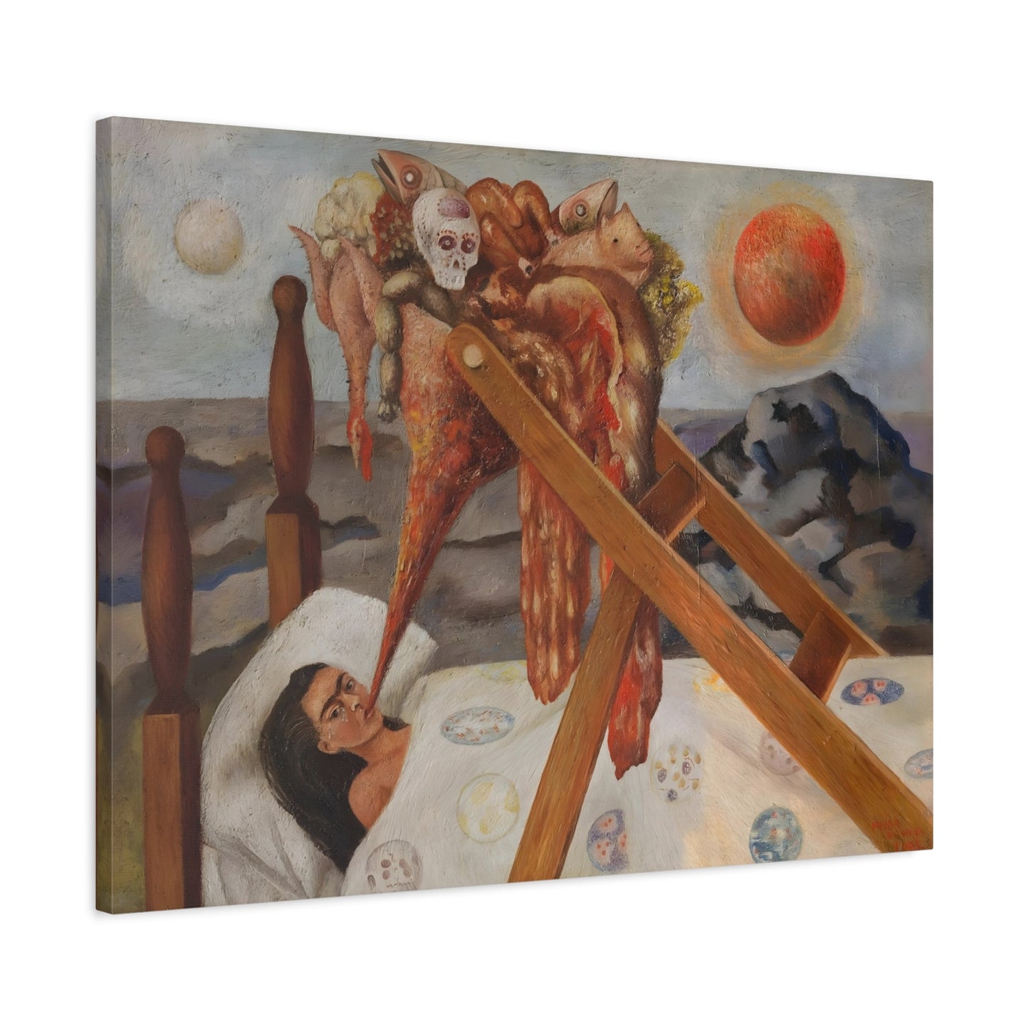 Without Hope Canvas Wall Art Print - Famous Mexican Kahlo Painting - YesArtYes