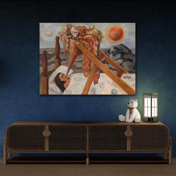 Without Hope Canvas Wall Art Print - Famous Mexican Kahlo Painting - YesArtYes