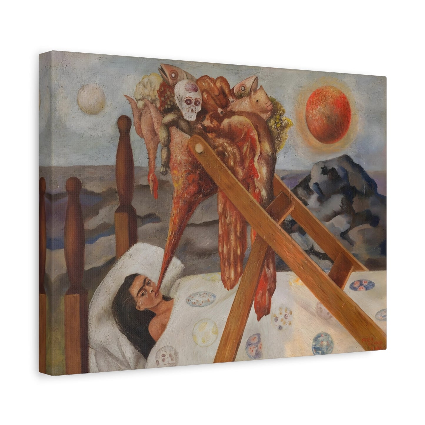 Without Hope Canvas Wall Art Print - Famous Mexican Kahlo Painting - YesArtYes
