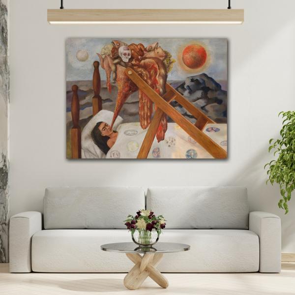 Without Hope Canvas Wall Art Print - Famous Mexican Kahlo Painting - YesArtYes
