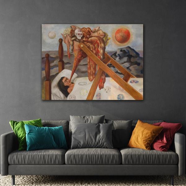 Without Hope Canvas Wall Art Print - Famous Mexican Kahlo Painting - YesArtYes