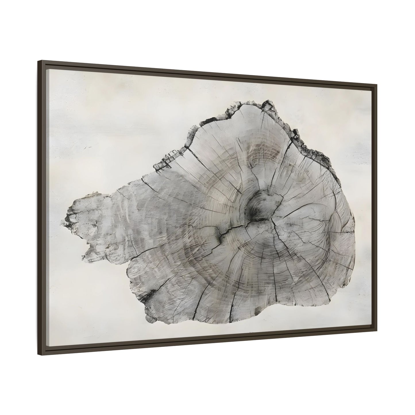 Wood Tree Rings Canvas Print - Large Modern Neutral Minimalist Boho Wall Art - YesArtYes