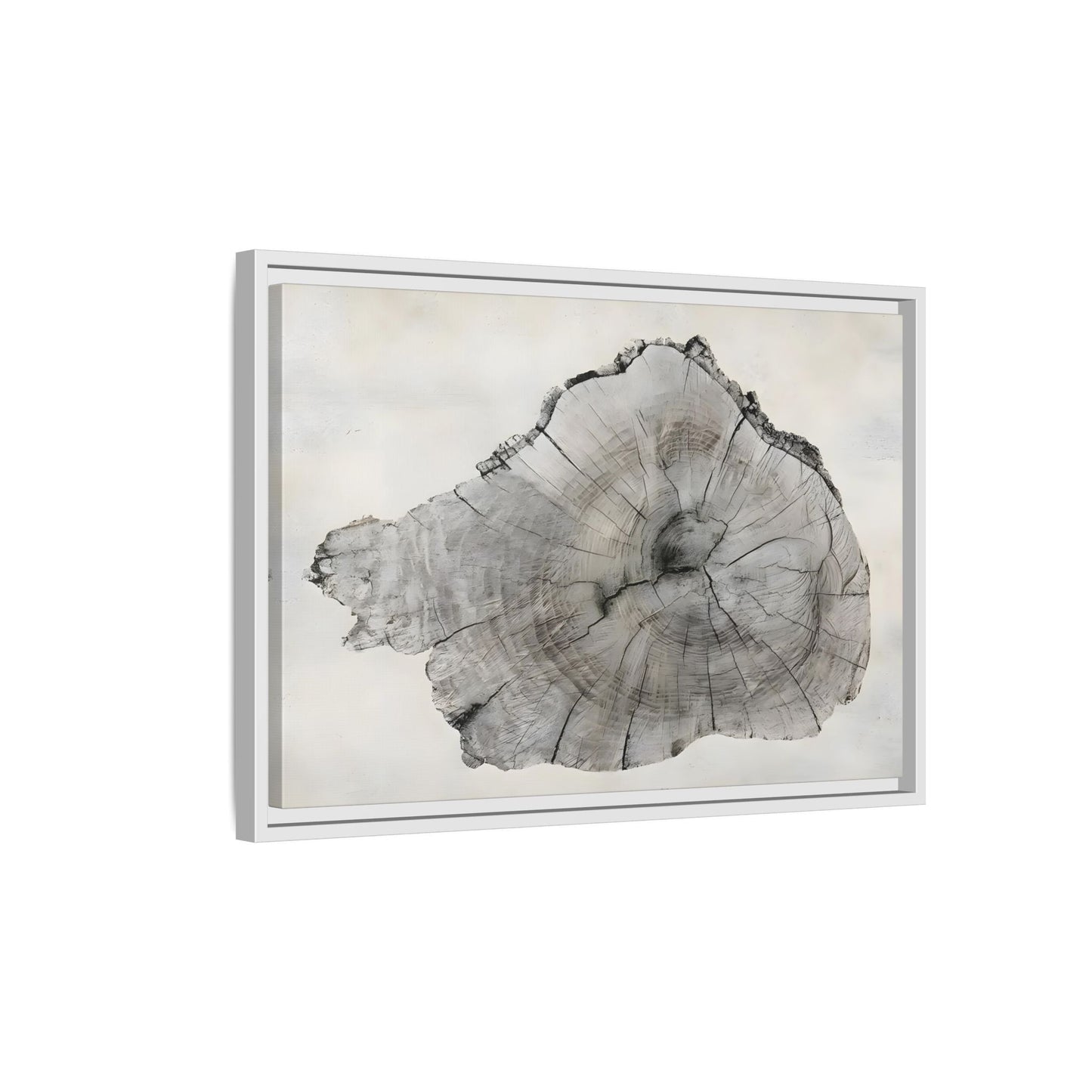 Wood Tree Rings Canvas Print - Large Modern Neutral Minimalist Boho Wall Art - YesArtYes