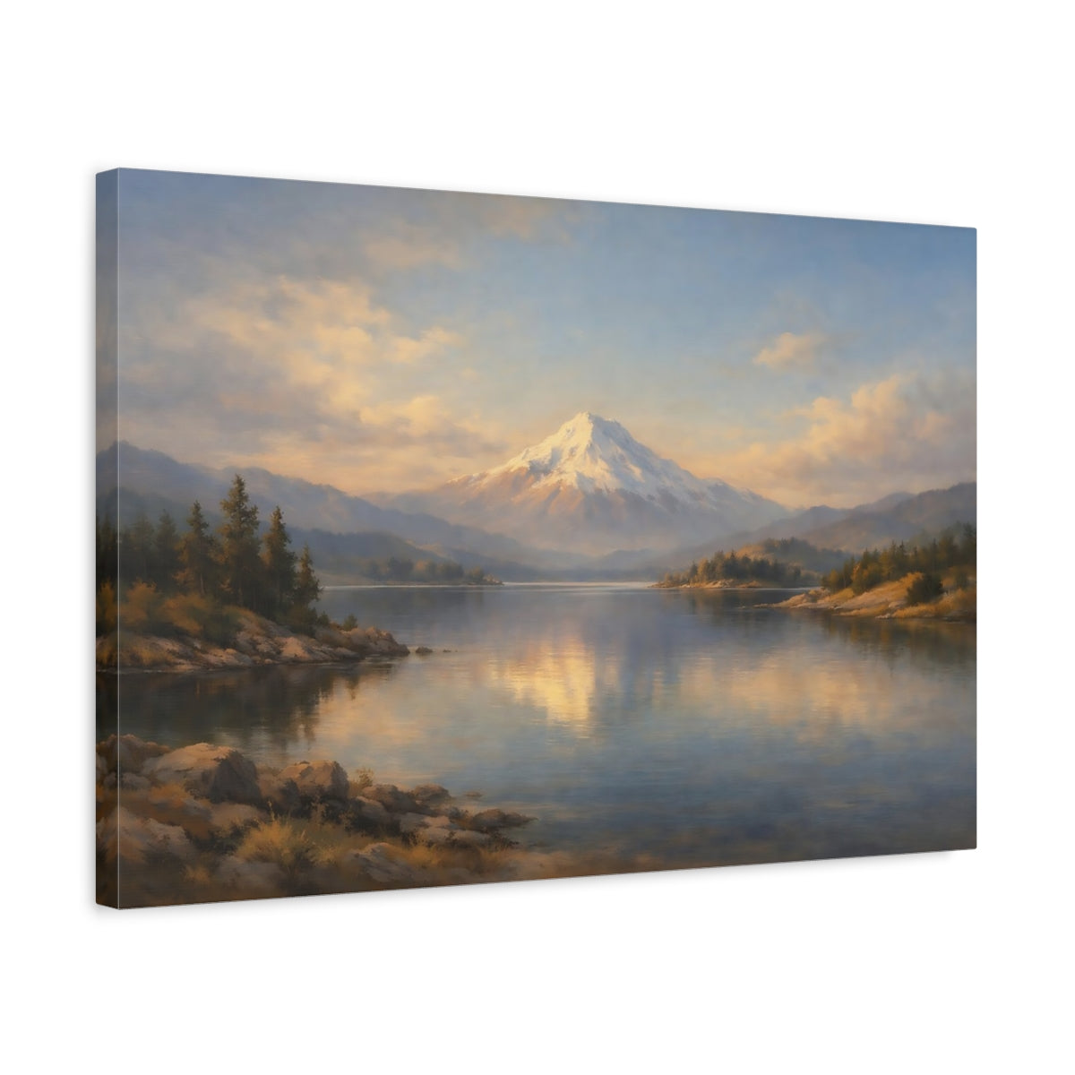 Side Mockup 3. Landscape Compass Direction Scene shown as stretched canvas wall art