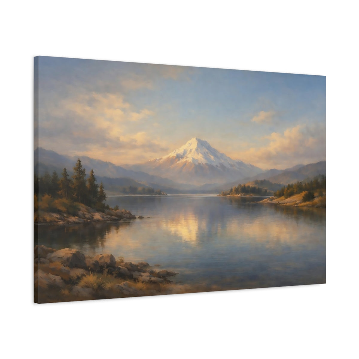 Side Mockup 1. Landscape Compass Direction Scene shown as stretched canvas wall art