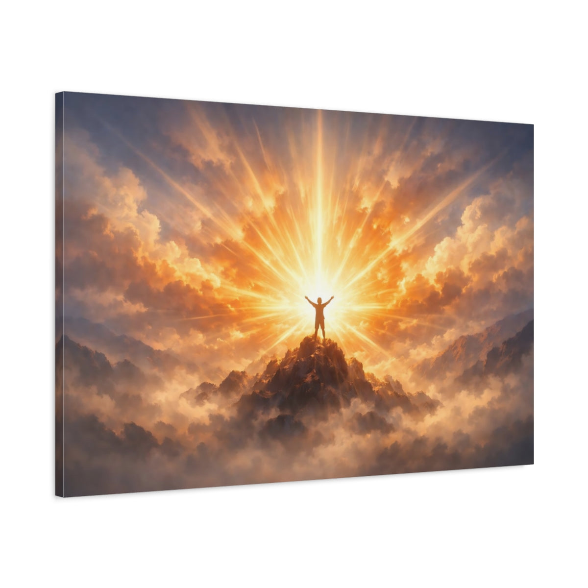 Nature Summit Golden Mountain - Canvas Wall Art Print