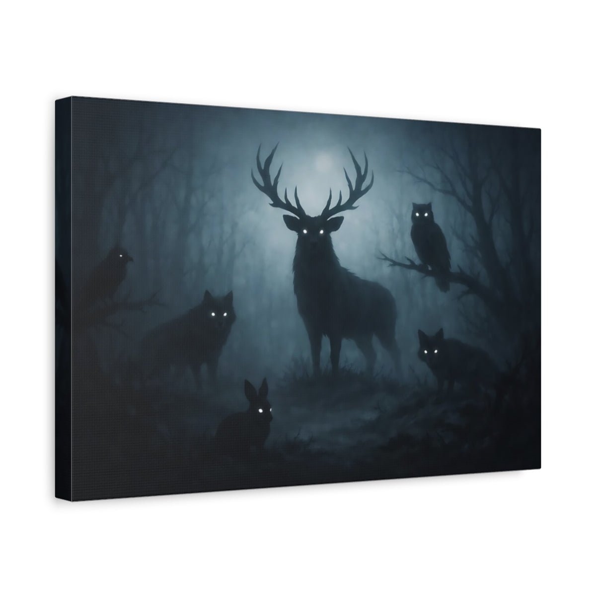 Horror Forest Animals Deer - Canvas Wall Art Print