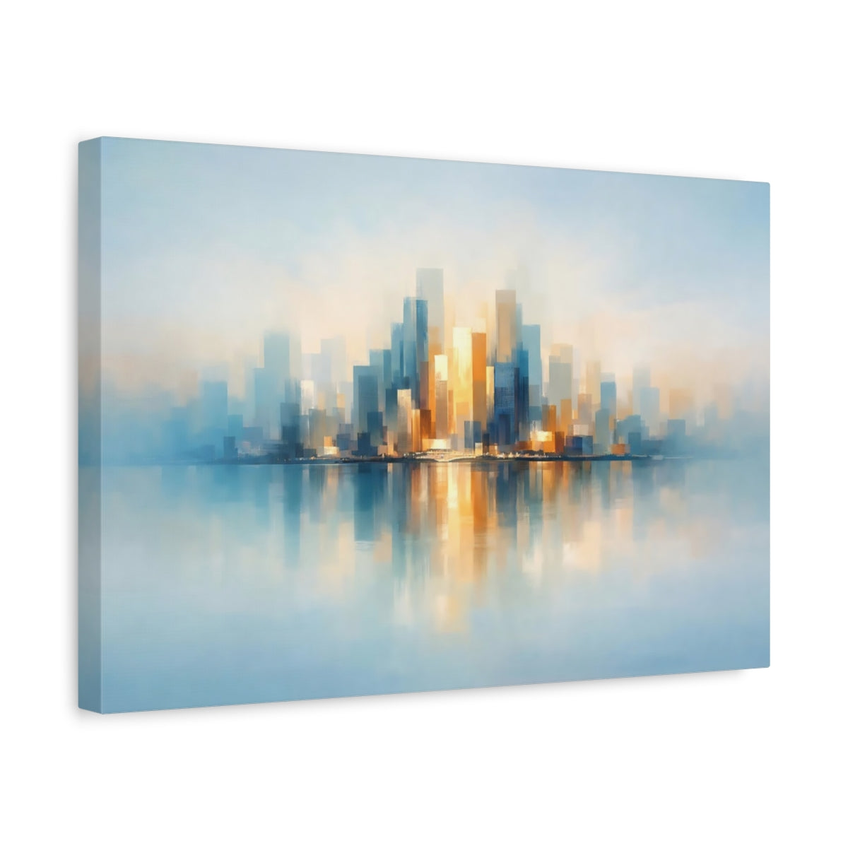 Contemporary Abstract Skyline Reflection Cityscape - Canvas Wall Art Print